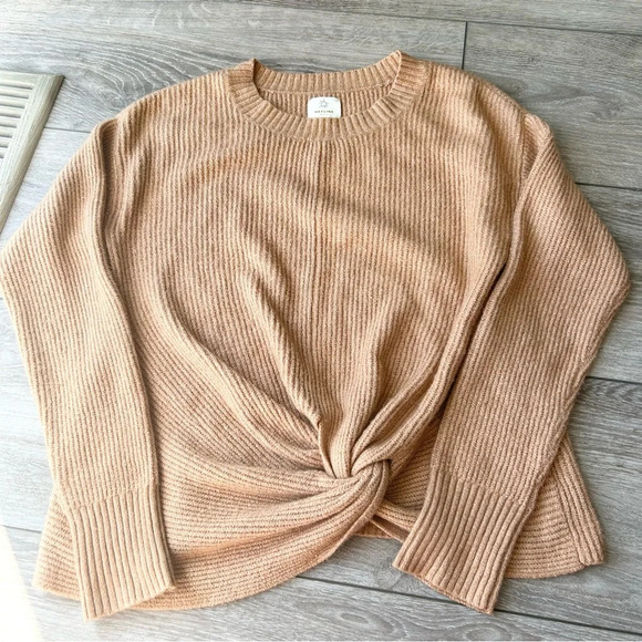Offline by  Aerie Tan Twist Front Neutral Soft Sweater - Picture 4 of 15